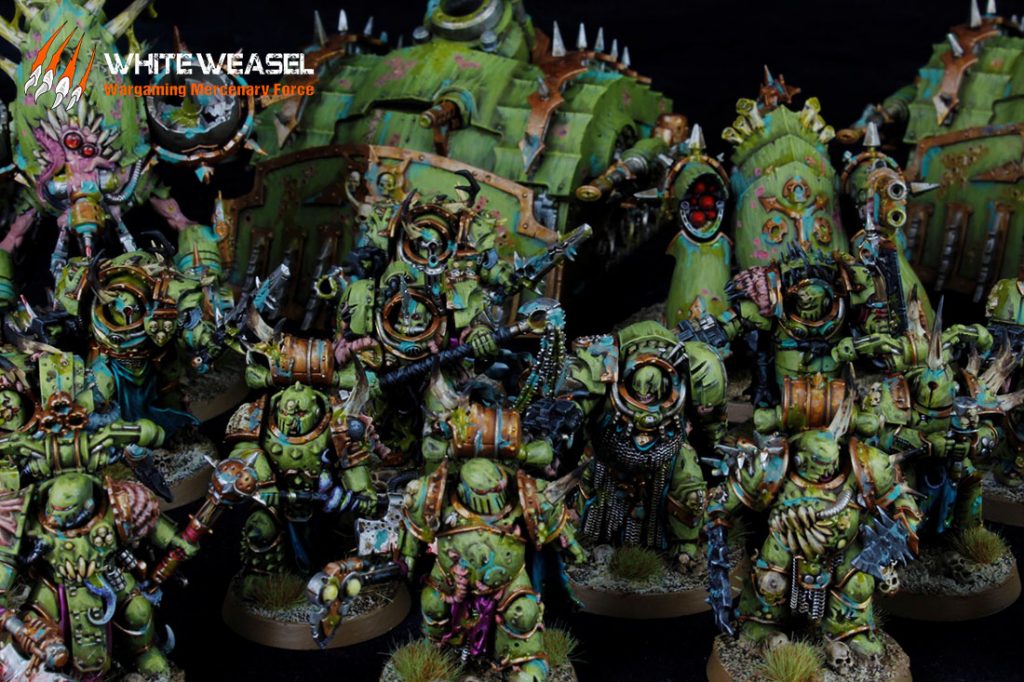 painted miniature death guard plague marine nurgle warhammer 40k chaos conversio